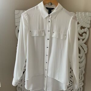 White House Black Market White Dress Layered Shirt size 2